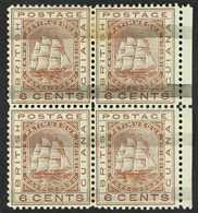 1878  (1c) On 6c Brown Provisional With Two Horizontal Bars, SG 137, Mint BLOCK OF FOUR, The Lower Pair Never Hinged. Fo - Guyane Britannique (...-1966)