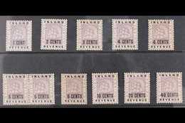 1888-89  "INLAND REVENUE" Surcharges Set To 40c, SG 175/83, Including Both Types 4c And 6c - The 6c In Se-tenant Horizon - Brits-Guiana (...-1966)