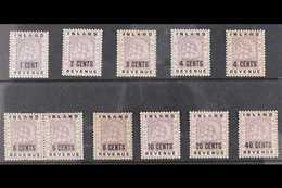 1888-89  "INLAND REVENUE" Surcharges Set To 40c, SG 175/83, Including Both Types 4c And 6c - The 6c In Se-tenant Horizon - British Guiana (...-1966)