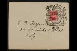 1911 STAMP EXHIBITION  (Oct) Neat Locally Used Envelope Bearing 2c Red Ship, Tied By Large Fancy Flags Cancel "British G - British Guiana (...-1966)