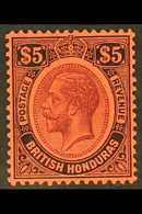 1922-33  $5 Purple & Black/red, SG 125, Very Fine Mint & Well Centred For More Images, Please Visit Http://www.sandafayr - Honduras Britannique (...-1970)