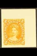 1860-63 IMPERF PLATE PROOF  2c Orange Imperf Plate Proof On India Card, Jumbo Margins To All Sides. An Attractive Exampl - Other & Unclassified