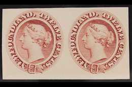 1865 PROOF PAIR  12c Chestnut, As SG 28, Die Proof In Reddish Brown On Card, Uni 28Pi, Horizontal Pair, Very Fine And Fr - Other & Unclassified