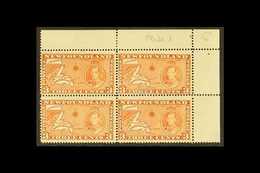 1937  3c Orange Brown, Additional Coronation Issues, Perf 14, Type I, SG 258, NHM Corner Block Of 4. For More Images, Pl - Other & Unclassified