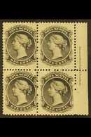 1860  1c Black On Yellowish Paper, SG 9, Inscription Block Of 4, Very Fine Mint. For More Images, Please Visit Http://ww - Sonstige & Ohne Zuordnung