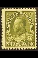 1911-25  20c Grey-green, Wet Printing, Unitrade 119d, Never Hinged Mint, Slightly Short Perf At Left. For More Images, P - Andere & Zonder Classificatie