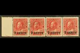 1926  2c On 3c Carmine Surcharge, SG 264, Fine/very Fine Used Horizontal Marginal STRIP Of 4, Very Fresh & Scarce. (4 St - Other & Unclassified