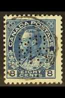 OFFICIAL  1923-31 8c Blue Punctured "O.H.M.S.", SG O16, Fine Used, With The Missing Perfin Pin In "S". For More Images,  - Other & Unclassified