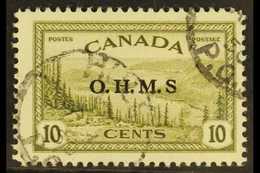 OFFICIAL  1949 10c Olive-green Overprinted "O.H.M.S." With MISSING STOP AFTER "S" Variety, SG O166a, Very Fine Used. For - Other & Unclassified