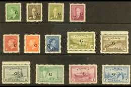 OFFICIALS  1950-52 "G" Overprinted Complete Definitive Set, SG O178/90, Never Hinged Mint (13 Stamps) For More Images, P - Andere & Zonder Classificatie