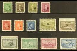 OFFICIALS  1950-52 "G" Overprinted Complete Definitive Set, SG O178/90, Never Hinged Mint (13 Stamps) For More Images, P - Other & Unclassified