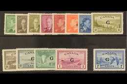 OFFICIALS  1950-52 Complete Set With "G" Overprints, SG O178/O190, Never Hinged Mint, The $1 With RPS Photo Certificate. - Andere & Zonder Classificatie