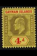 1907-09  4d Black And Red On Yellow, SG 29, Never Hinged Mint. For More Images, Please Visit Http://www.sandafayre.com/i - Iles Caïmans