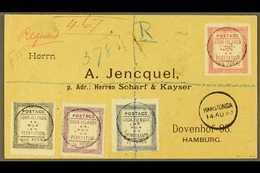 1893  (14th August) Rare Envelope Registered To Germany, Bearing The 1892 Set Of Four, SG 1/4, Tied By Black Cook Island - Cookinseln