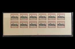 1924/7  4d Raratonga Harbour Colour Trial In Brown And Black, As SG 84, Imperf Bottom Part Sheet Of 12, On Ungummed Pape - Cook Islands