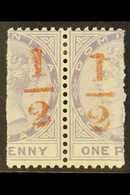 1882  ½(d) On Half 1d, SG Type 3 Surcharge In Red, SG 11, Very Fine Mint Horizontal PAIR. For More Images, Please Visit  - Dominique (...-1978)