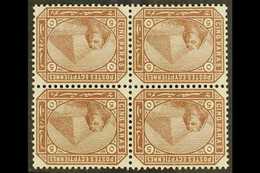 1879  5pa Deep Brown, Watermark Inverted SG 44w, In A Fine Never Hinged Mint Block Of Four. Cat SG £480+ For More Images - Andere & Zonder Classificatie