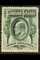 1904  3s Green Ed VII, SG 49, Very Fine Mint. For More Images, Please Visit Http://www.sandafayre.com/itemdetails.aspx?s - Islas Malvinas