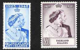 1948  Royal Silver Wedding Set, SG 166/67, Never Hinged Mint. (2 Stamps) For More Images, Please Visit Http://www.sandaf - Falkland Islands