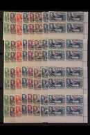 1944-45  Overprinted Sets For All Four Dependencies, SG A1/D8, In Matching Lower Right CORNER BLOCKS OF FOUR, Superb Nev - Falkland