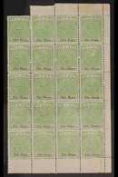 1878-99  2d On 3d Pale Green  Perf 12½, SG 36, Mint BLOCK OF TWENTY With Sheet Margin To 3 Sides, The Lower 16 Stamps Ne - Fidji (...-1970)