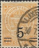 LUXEMBOURG 1916 Arms Surcharged - 5 On 7 1/2 C - Orange FU - 1907-24 Abzeichen