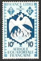 FRENCH EQUATORIAL AFRICA  1941 10c Blue-grey With Double Impression Of Value, Yvert 142a, Never Hinged Mint. For More Im - Other & Unclassified