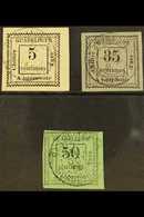 GUADELOUPE  POSTAGE DUES 1884 5c Black On White, 35c Black On Drab And 50c Black On Green All Types I Imperf (Yvert 6 &  - Other & Unclassified