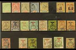 NEW CALEDONIA  1900-1904 All Different FINE USED Collection On A Stock Card. Note 1900-04 To 50c, 1902 Surcharges, 1903  - Andere & Zonder Classificatie