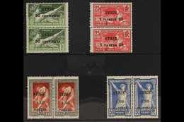 SYRIA  1924 Olympic Games Of France Opt'd Syria & Surcharged Set, Yv 122/25, SG 139/42, Superb, Never Hinged Mint Pairs. - Andere & Zonder Classificatie