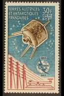 T.A.F.F.  1965 30fr Telecom Blue & Brown Air Post, Yv 9, Never Hinged Mint For More Images, Please Visit Http://www.sand - Altri & Non Classificati