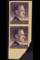 GENERALGOUVERNEMENT  1943 Hitlers Birthday 12z+1z Violet - A Vertical IMPERF PROOF PAIR On Yellowish Ungummed Paper, Mic - Andere & Zonder Classificatie