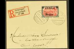 OCCUPATION OF BELGIUM  1917 (14 April) Registered Cover To Antwerp Bearing 6f25 On 5m (Mi 25, SG 25, COB OC25) Tied By B - Otros & Sin Clasificación