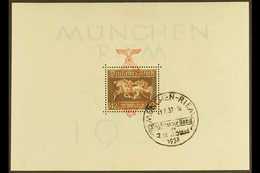 1937  "Brown Ribbon Of Germany" Miniature Sheet (Mi Block 10, SG MS637a) Used With "Munchen-Riem" Special Cancel. For Mo - Altri & Non Classificati