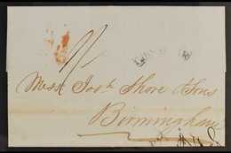 1840  (29 Jan) Entire Letter From Malaga Addressed To Birmingham, Bearing Black "GIBRALTAR" Framed Arc Postmark And Two  - Gibilterra