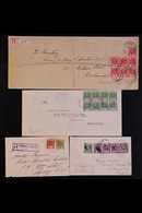 TARAWA  1914-40 Group Of KGV Franked Covers, With 1914 Bearing 1d X7 Registered To London With Manuscript Label, 1927 Be - Gilbert- Und Ellice-Inseln (...-1979)