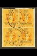 1888 USED MULTIPLE.  ½d On 2s Orange, SG 43, Superb Used Block Of 4 Tied On Piece By A Clear Pair Of St Georges Cds. For - Granada (...-1974)