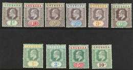 1902  Ed VII Set Complete, Wmk CA, SG 57/66, Fine To Very Fine Mint. (10 Stamps) For More Images, Please Visit Http://ww - Granada (...-1974)