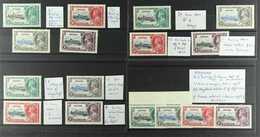 1935  Silver Jubilee, SG 145/148, Four Complete Sets Showing Identified MINOR VARIETIES, Fine Mint. (16 Stamps) For More - Grenada (...-1974)