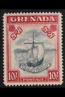 1938-50  10s Slate Blue & Bright Carmine Narrow Frame Perf 14 (SG 163b, CW 25), Very Fine Mint, Fresh. For More Images,  - Grenada (...-1974)