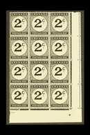 POSTAGE DUES  1952 2c Black WATERMARK ERROR ST. EDWARD CROWN, SG D15b, Within Superb Never Hinged Mint Lower Right Corne - Grenada (...-1974)