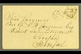 1871 COVER FROM CORK TO BENGAL  1871 (5 Jan) Cover To Hooghly, Bengal, Bearing GB 1867 9d Straw Plate 4, SG 110, Tied By - Altri & Non Classificati