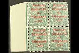 1922 DOLLARD  4d Grey-green With Carmine Overprint, SG 6c, Superb Nhm Left Marginal Block Of Four. For More Images, Plea - Andere & Zonder Classificatie