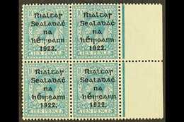 1922 THOM  10d Turquoise Blue, SG 42, Nhm Marginal Block Of Four.  For More Images, Please Visit Http://www.sandafayre.c - Other & Unclassified