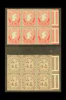 1940-68 MINT BOOKLET PANES  1d Carmine & 2½d Red Brown "INVERTED WATERMARK" Booklet Panes With Binding Margins (SG 112aw - Otros & Sin Clasificación