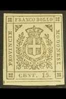 MODENA  1859 15c Grey Black, Provisional Govt, Sass 14b, Very Fine Mint Og. Cat Sass €900 (£800) For More Images, Please - Ohne Zuordnung