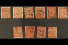 PARMA  1853 25c Brown Red, Sass 8, Good To Fine Used Group Of Used Stamps, Some With Full Margins Showing A Range Of Min - Sin Clasificación