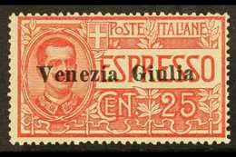 VENEZIA GIULIA  1919 25c Red Express, Sass 1, Very Fine Never Hinged Mint. Signed Sorani. Cat €450 (£340) For More Image - Unclassified