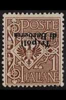 TRIPOLI DI BARBERIA  1915 Unissued 1c Brown, Variety "overprint Inverted", Sass 11a, Very Fine Mint. Elusive Item. For M - Autres & Non Classés