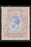 EAST AFRICA AND UGANDA  1921 5r Blue And Dull Purple, Wmk Script, SG 74, Very Fine Mint.  For More Images, Please Visit  - Vide